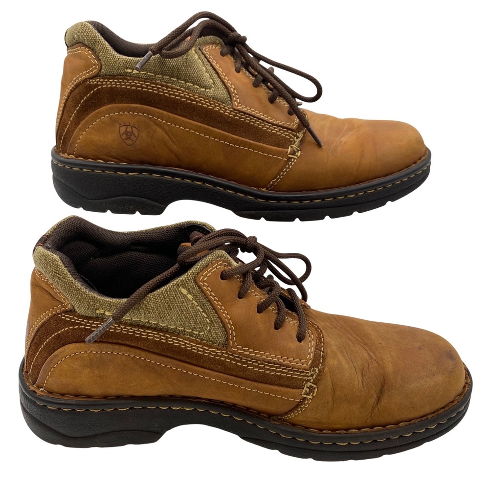 Ariat 4LR Linden Womens 8.5B Brown Leather Canvas Rugged Low Work Boots 31235